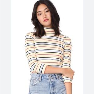 Free People Striped Mockneck